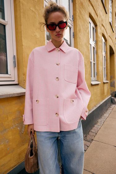 VESTE À CARREAUX VICHY - Rose / Blanc de Zara - Image 4