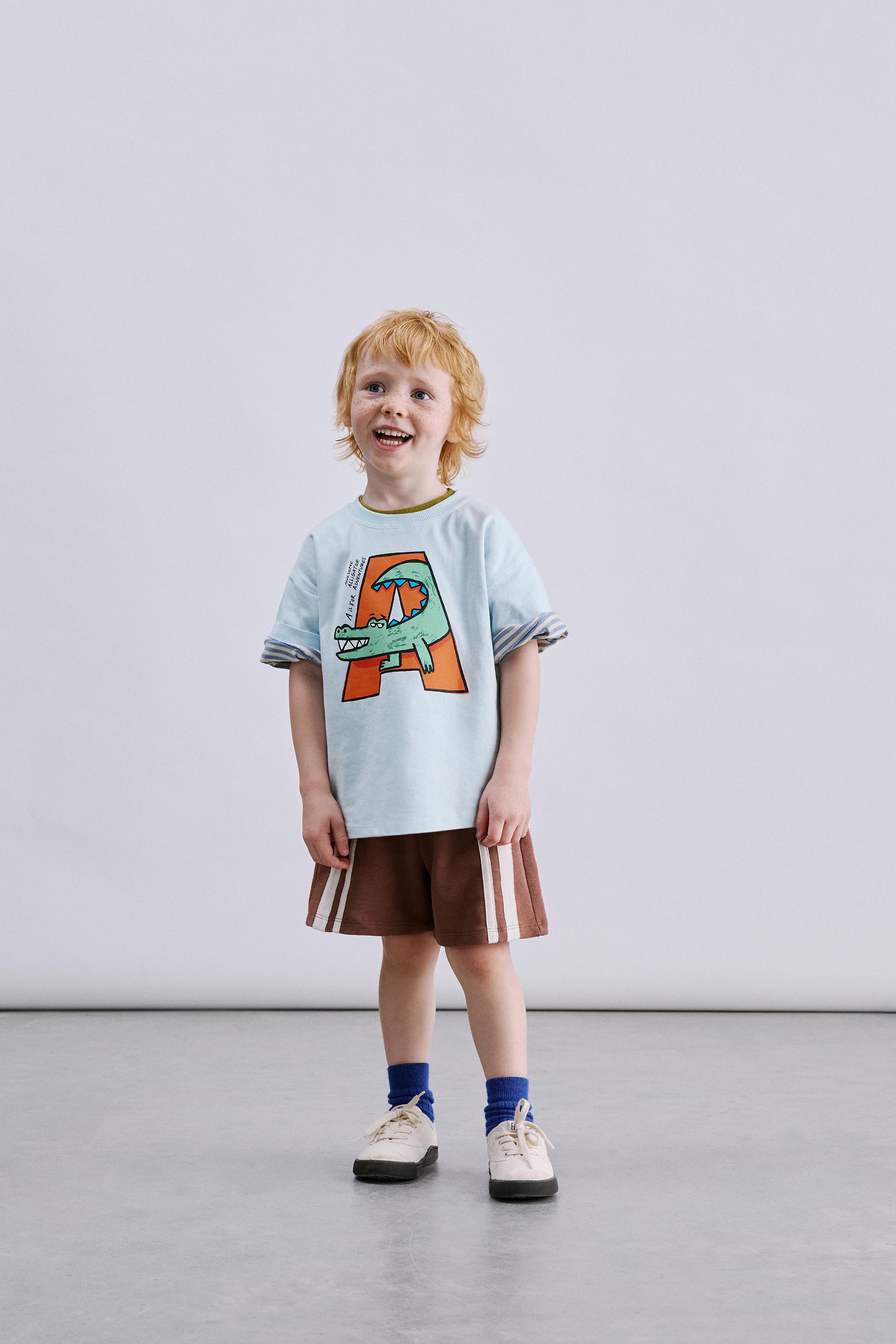 ANIMAL PRINT T-SHIRT — Light blue