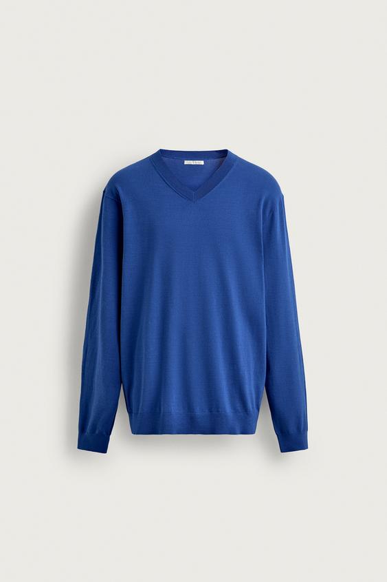 REGULAR FIT COTTON BLEND JUMPER - Bluish by Zara - Image 0