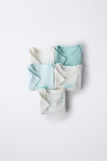 PACK CINCO BODIES ANIMALES MARINOS - Azul agua de Zara