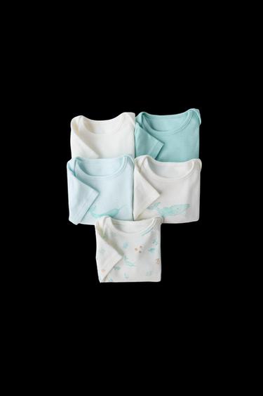 Zara FIVE-PACK OF SEA ANIMAL BODYSUITS - Aquamarine - Image 0