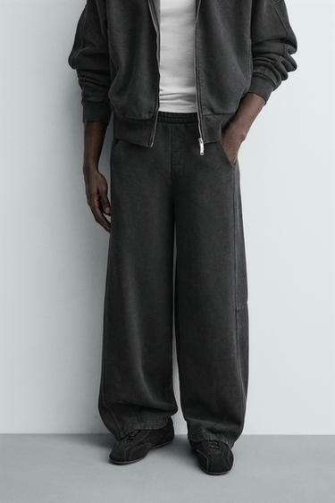 FADED BALLOON FIT JOGGERS - Dark anthracite by Zara