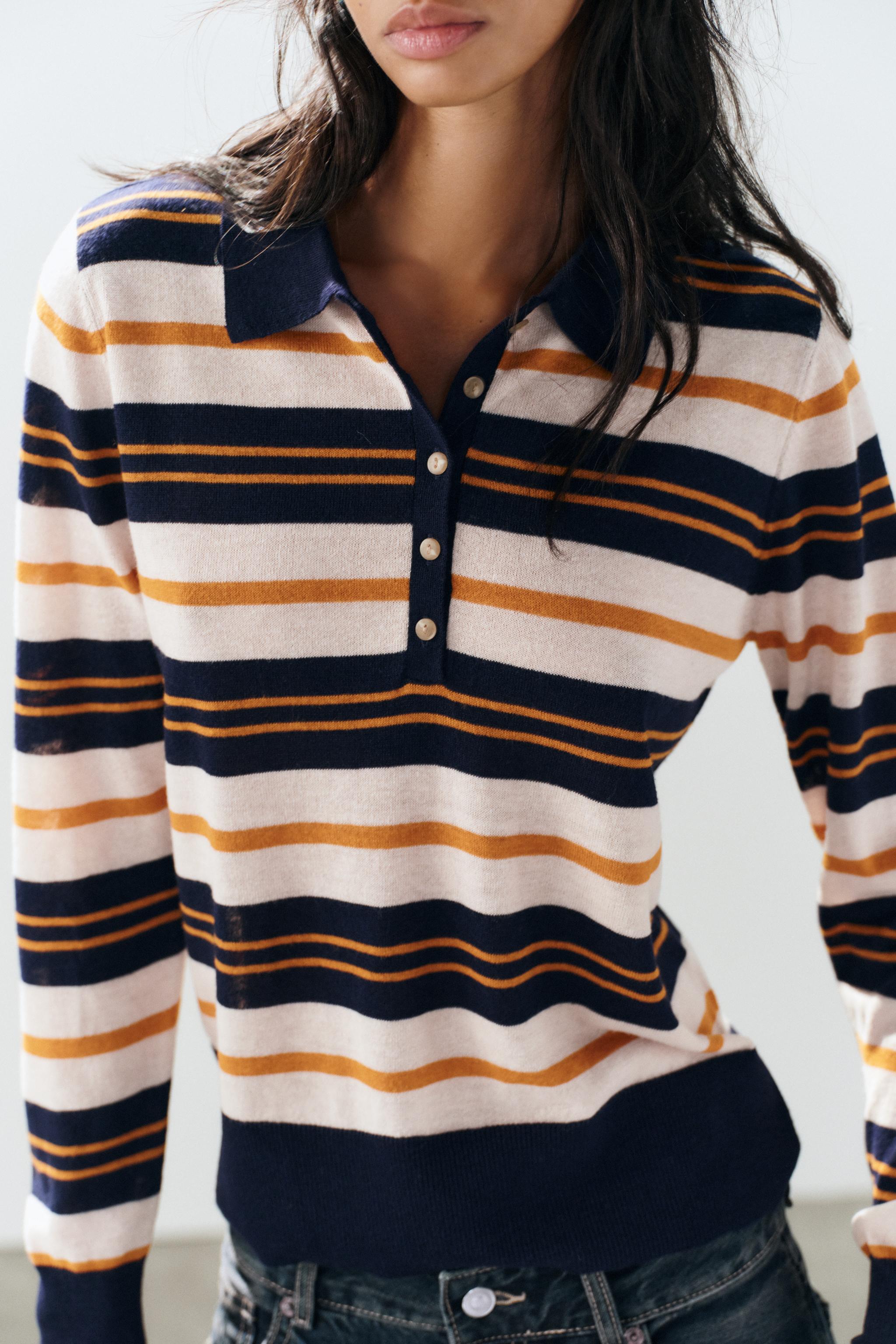 STRIPED KNIT POLO