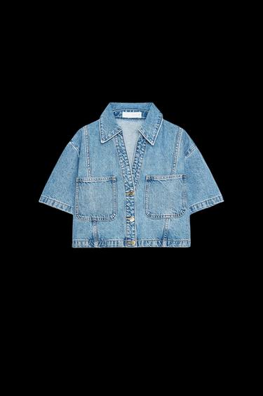 CROPPED-DENIMHEMD Z1975 - Mittelblau von Zara - Bild 0