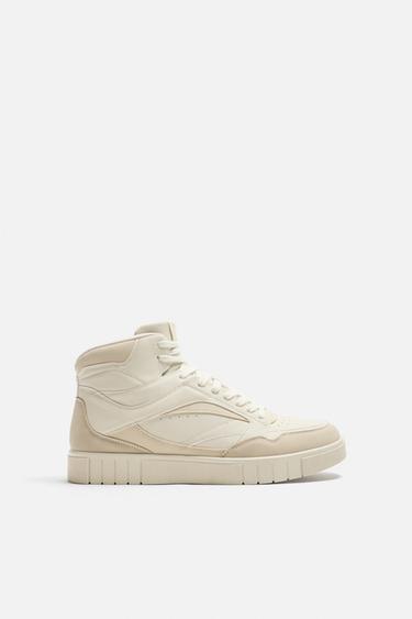 TÊNIS BOTA ESTILO RETRÔ - Branco-osso da Zara