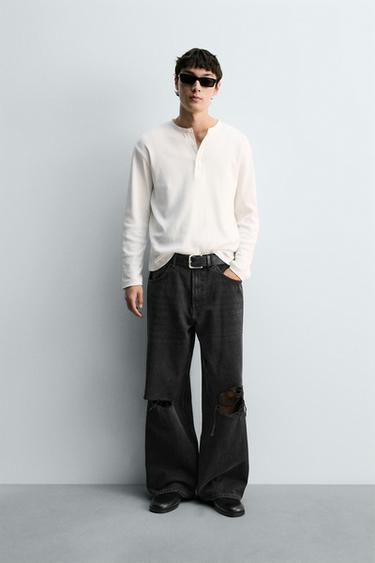 JEANS BAGGY FIT ROTOS - Carbón de Zara