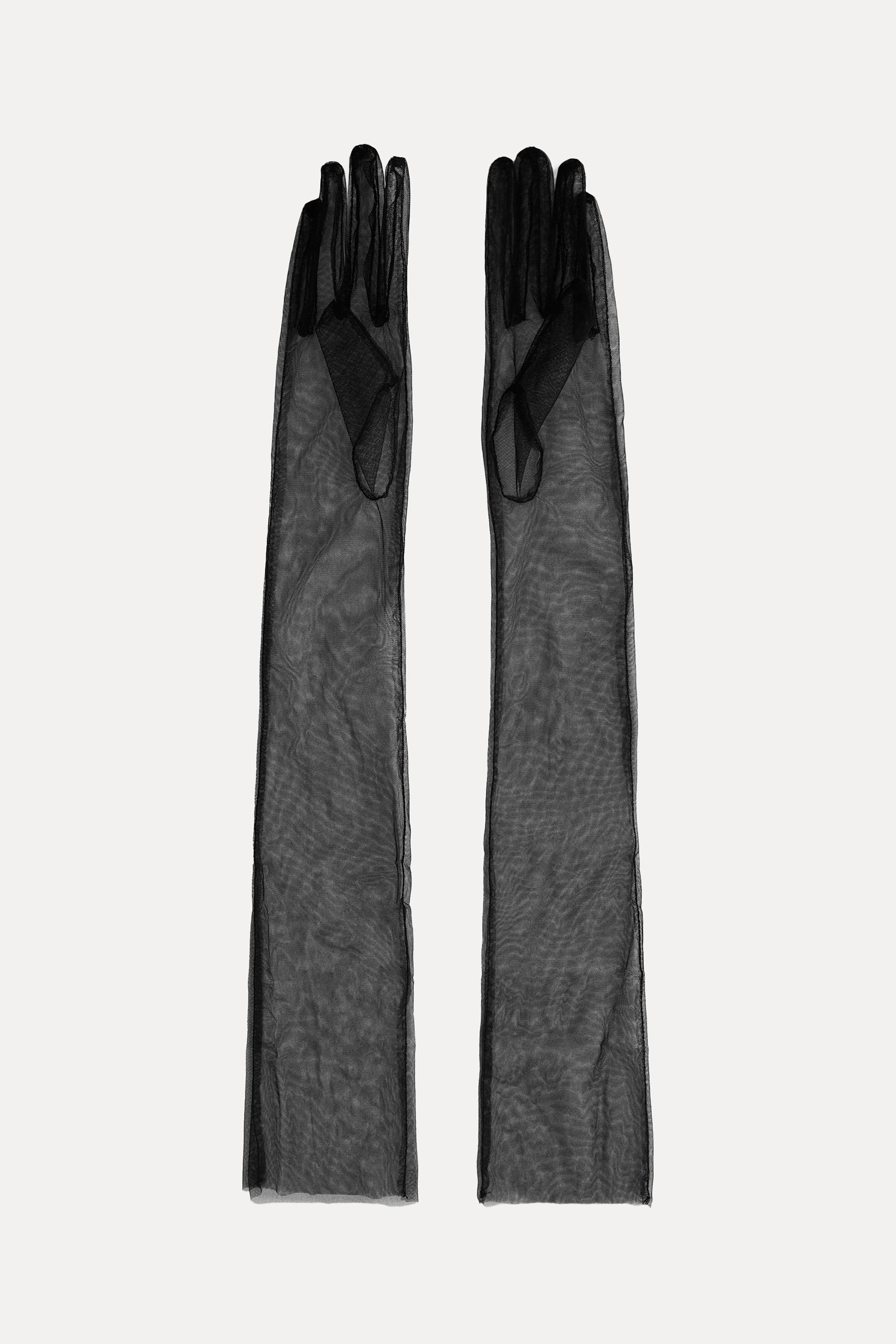 Guantes Largos Negros Guantes Largos De Piel ZARA Para Mujer