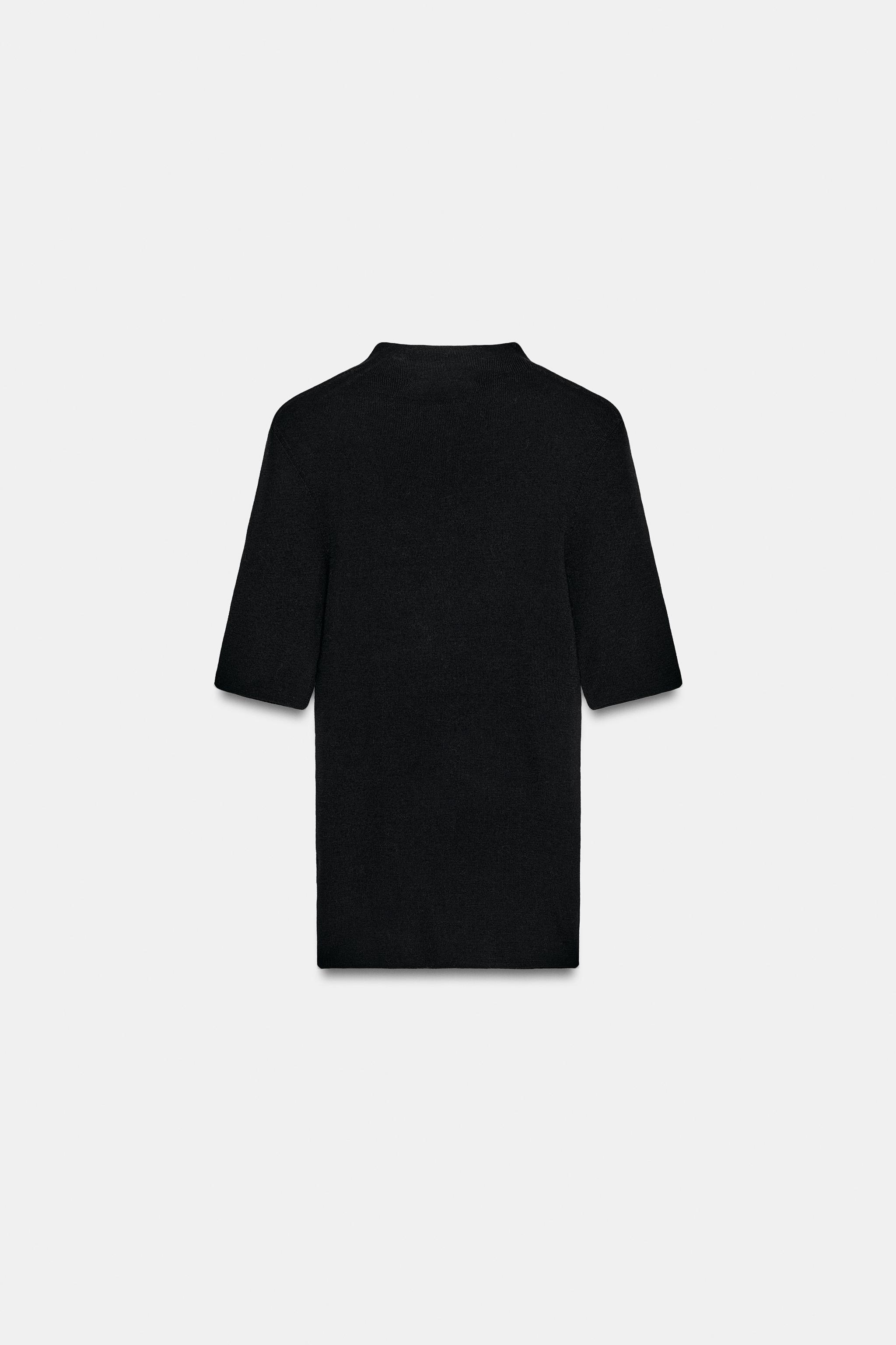 100% EXTRAFINE WOOL SHORT-SLEEVE TOP