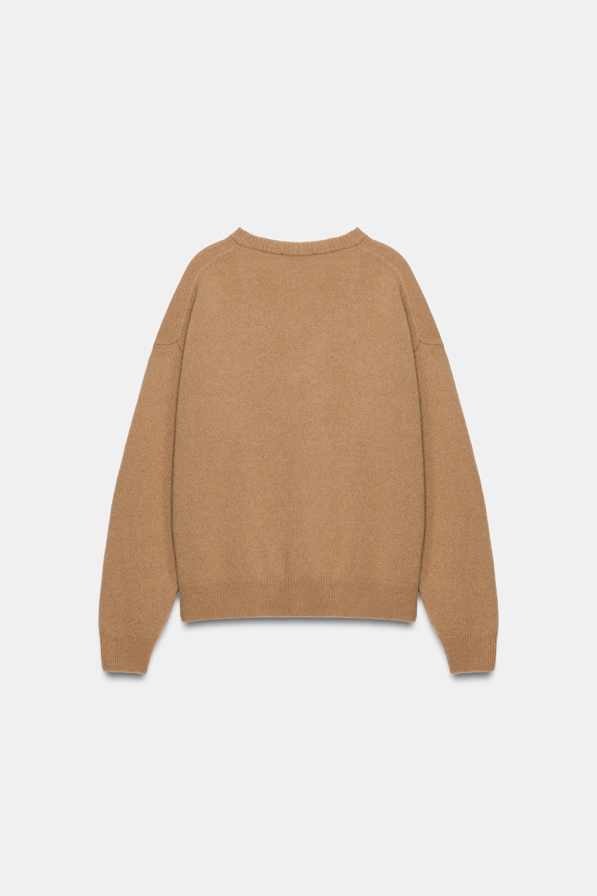 Zara KAŞMİR VE YÜN KARIŞIMLI V YAKA KAZAK görsel 8