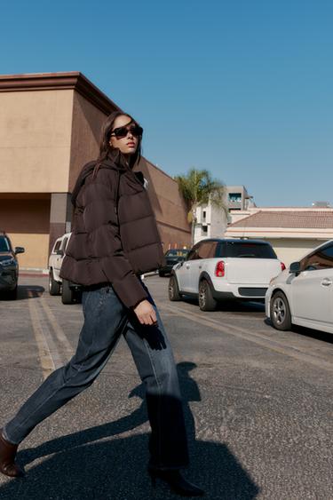 SHORT WATER-REPELLENT WINDPROOF PUFFER ANORAK - Brown by Zara - Image 2