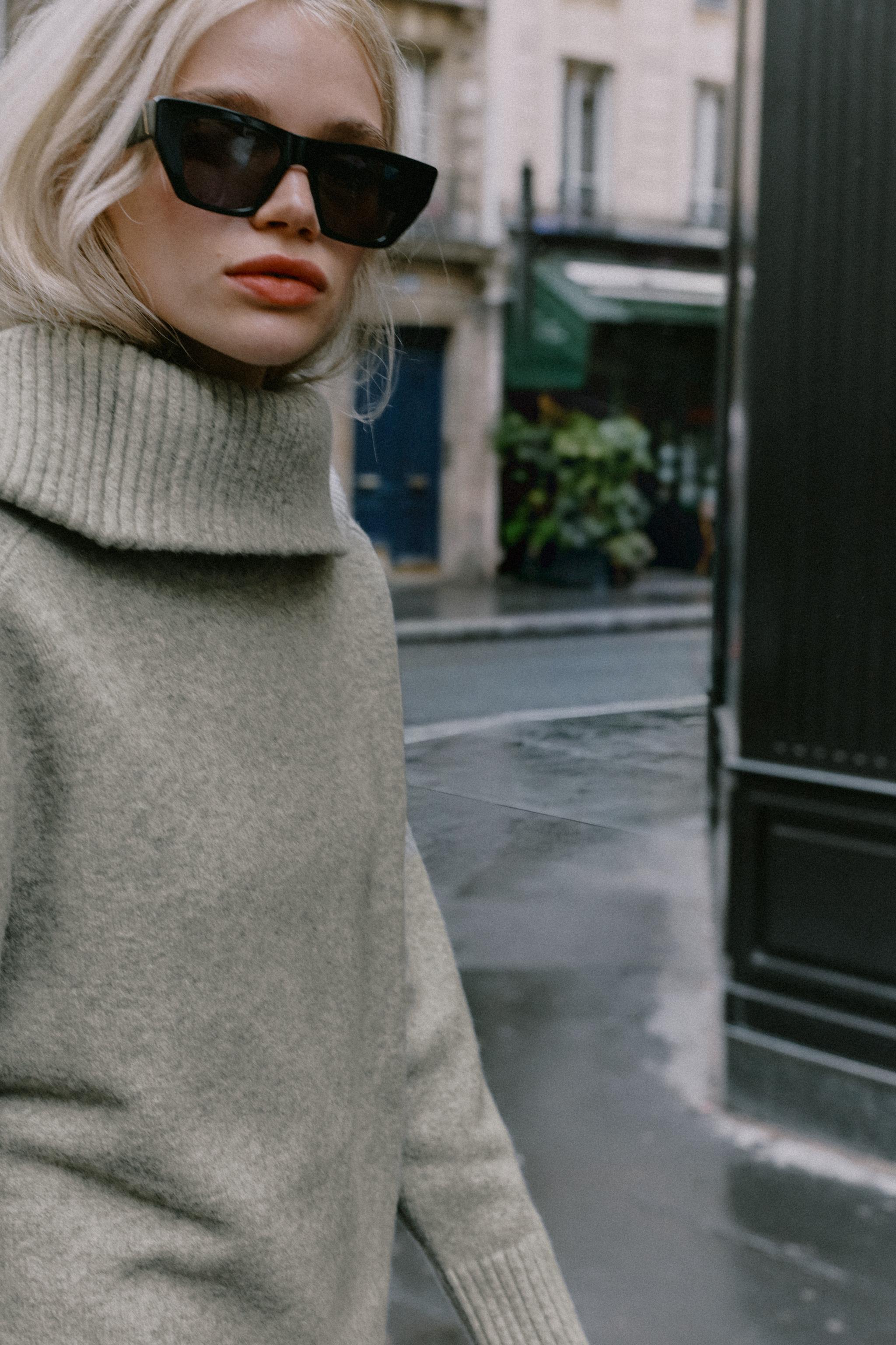 LAPEL COLLAR KNIT SWEATER