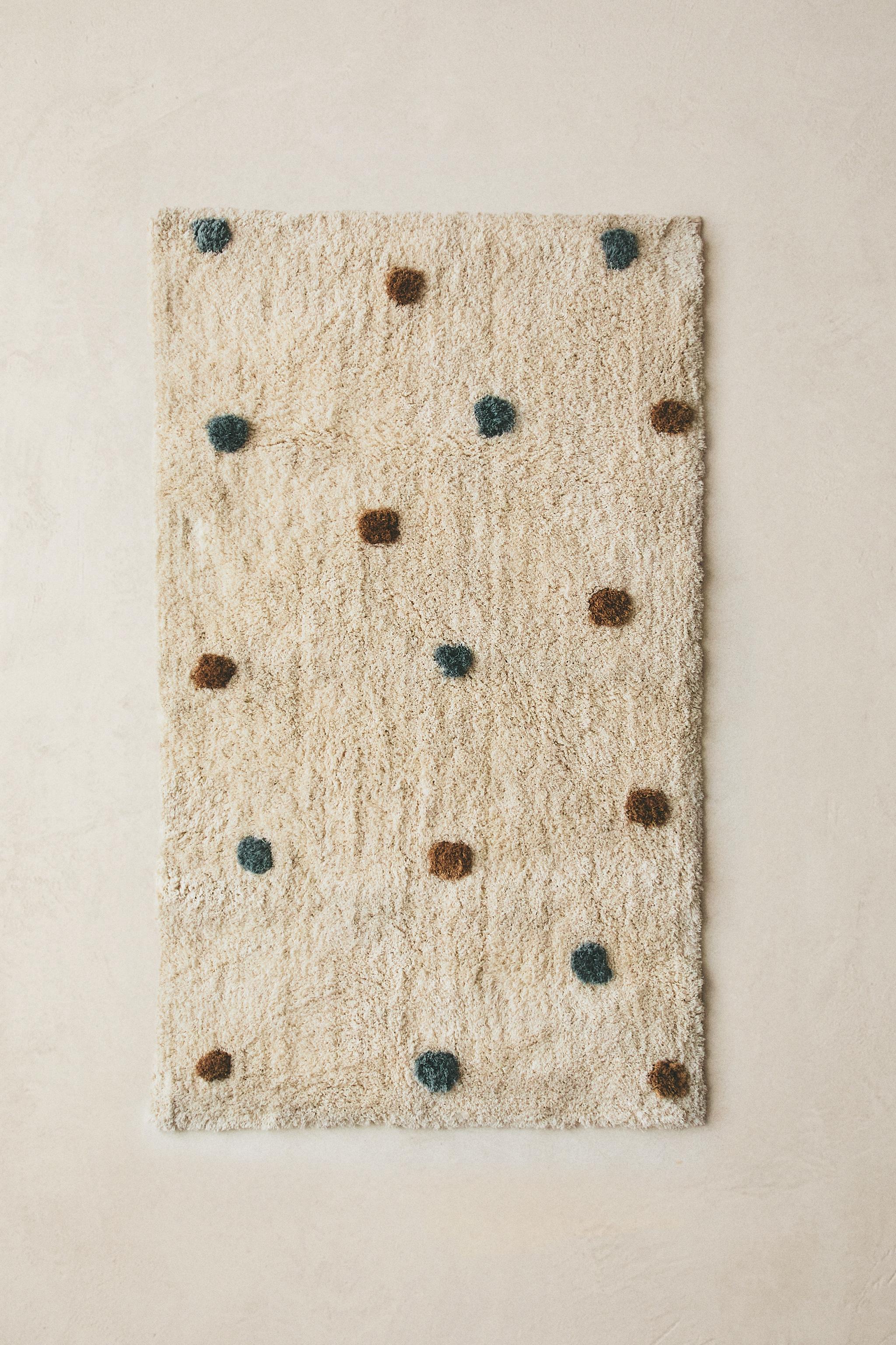 TAPIS ENFANT RECTANGULAIRE TEXTURÉ POIS