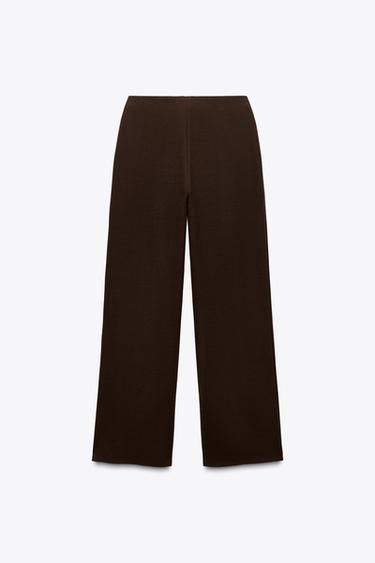 PANTALON DROIT SOFT - Chocolat de Zara - Image 4