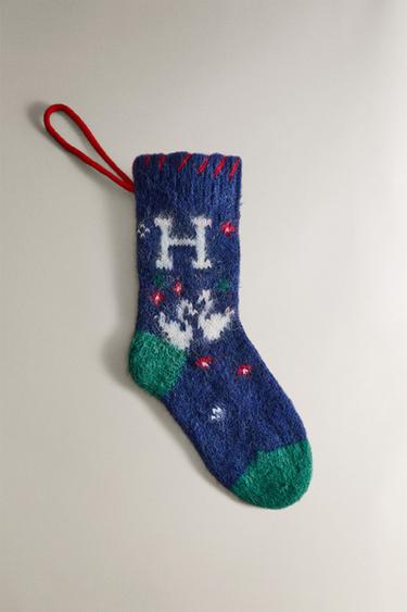 LETTER ‘H’ CHRISTMAS STOCKING DECORATION - Electric blue by Zara - Image 0