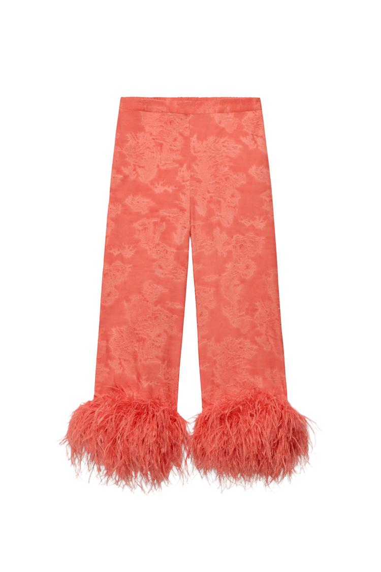 Pantalon plumas marisa berenson x zara