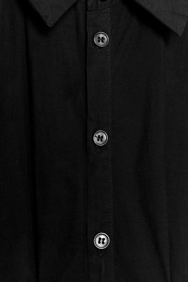 ZW COLLECTION POPLIN SHORT SLEEVE DRESS - Black by Zara - Image 7