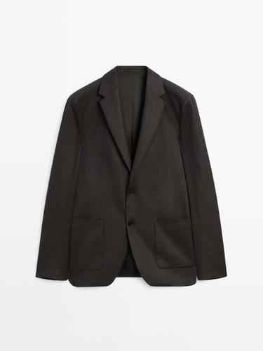 Zara 100% wool suit blazer - Chocolate