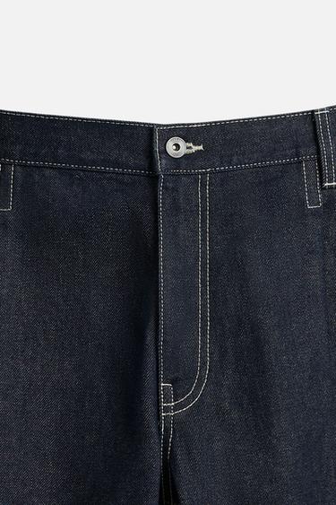 BELTED BAGGY FIT DENIM BERMUDA SHORTS - Blue by Zara - Image 8