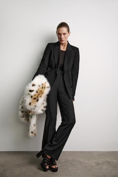 DOUBLE-BREASTED WOOL BLEND BLAZER ZW COLLECTION - Black by Zara