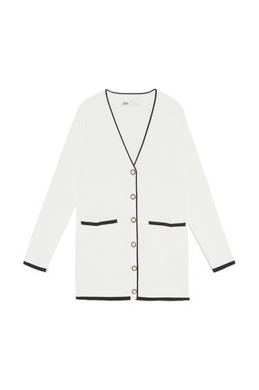 LONG CARDIGAN WITH PEARL BUTTONS