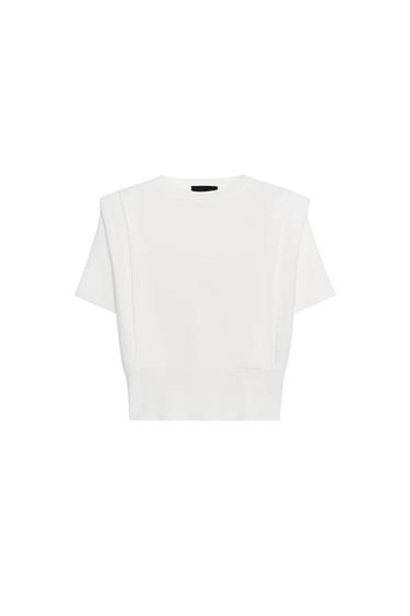 ТРИКОТАЖНЫЙ ТОП С ПОДПЛЕЧНИКАМИ — БЕЛЫЙ от Zara