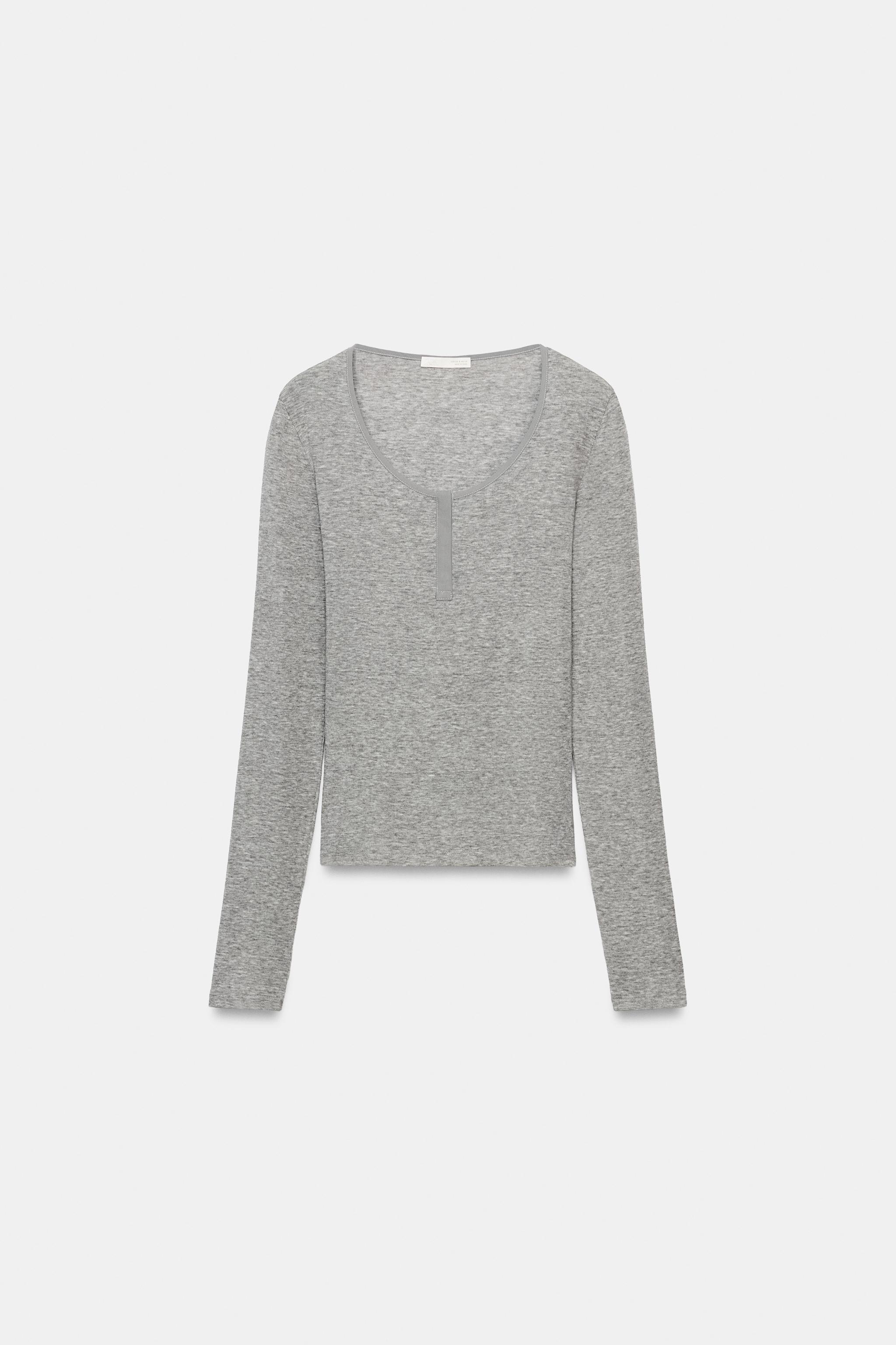 Zara DÜĞMELİ YAKA T-SHIRT görsel 4
