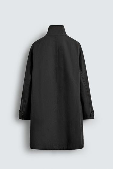 WAXED FINISH TRENCH COAT - Dark grey by Zara - Image 8