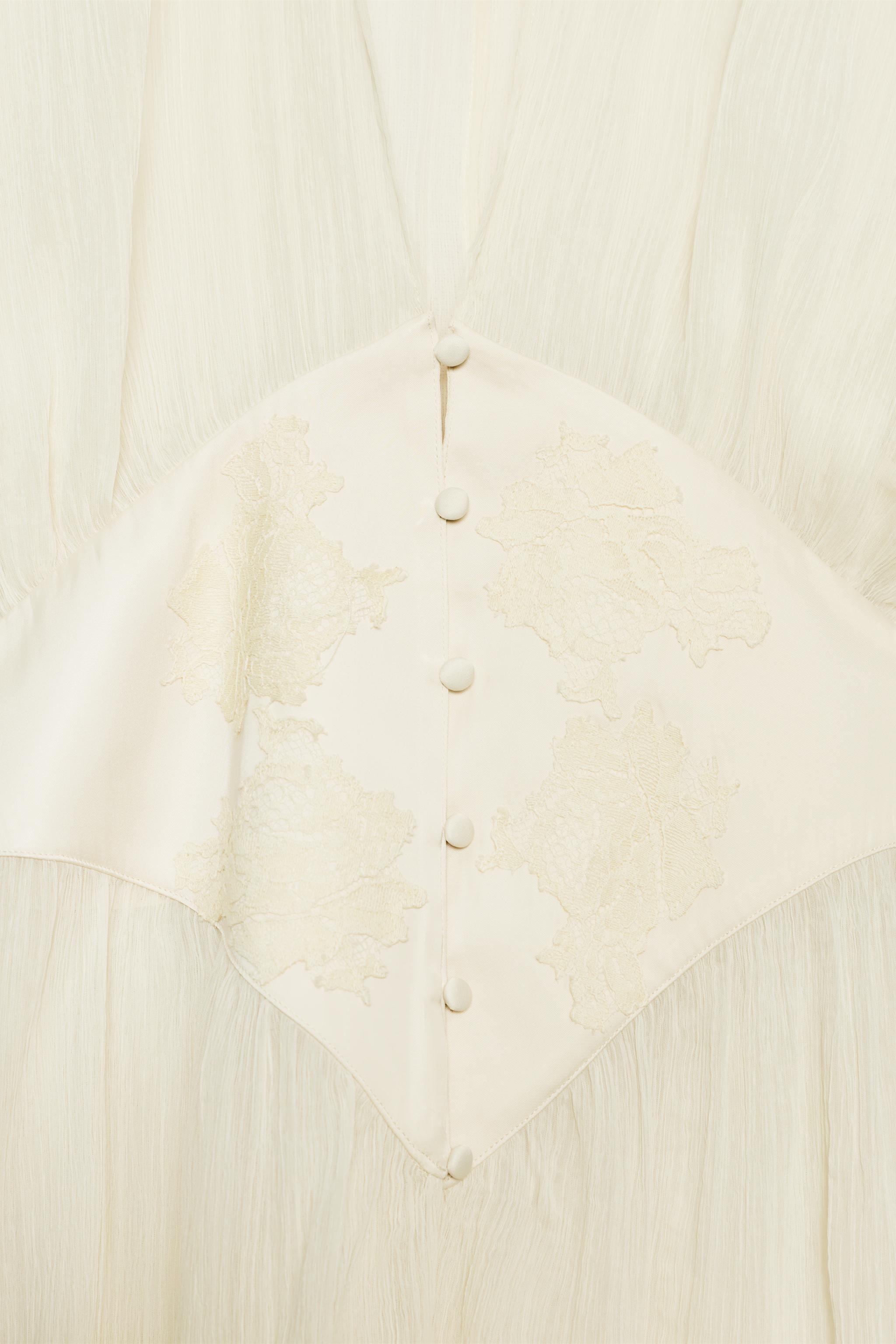 BLOUSE EN GEORGETTE AVEC DENTELLE ZW COLLECTION