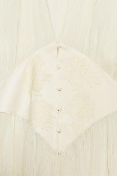 ZW COLLECTION GEORGETTE LACE BLOUSE - Ecru by Zara - Image 9