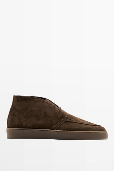 Zapato abotinado bordón serraje -  de Zara