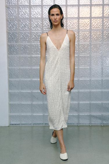 Zara ZW COLLECTION SEQUIN DRESS - White - Image 0