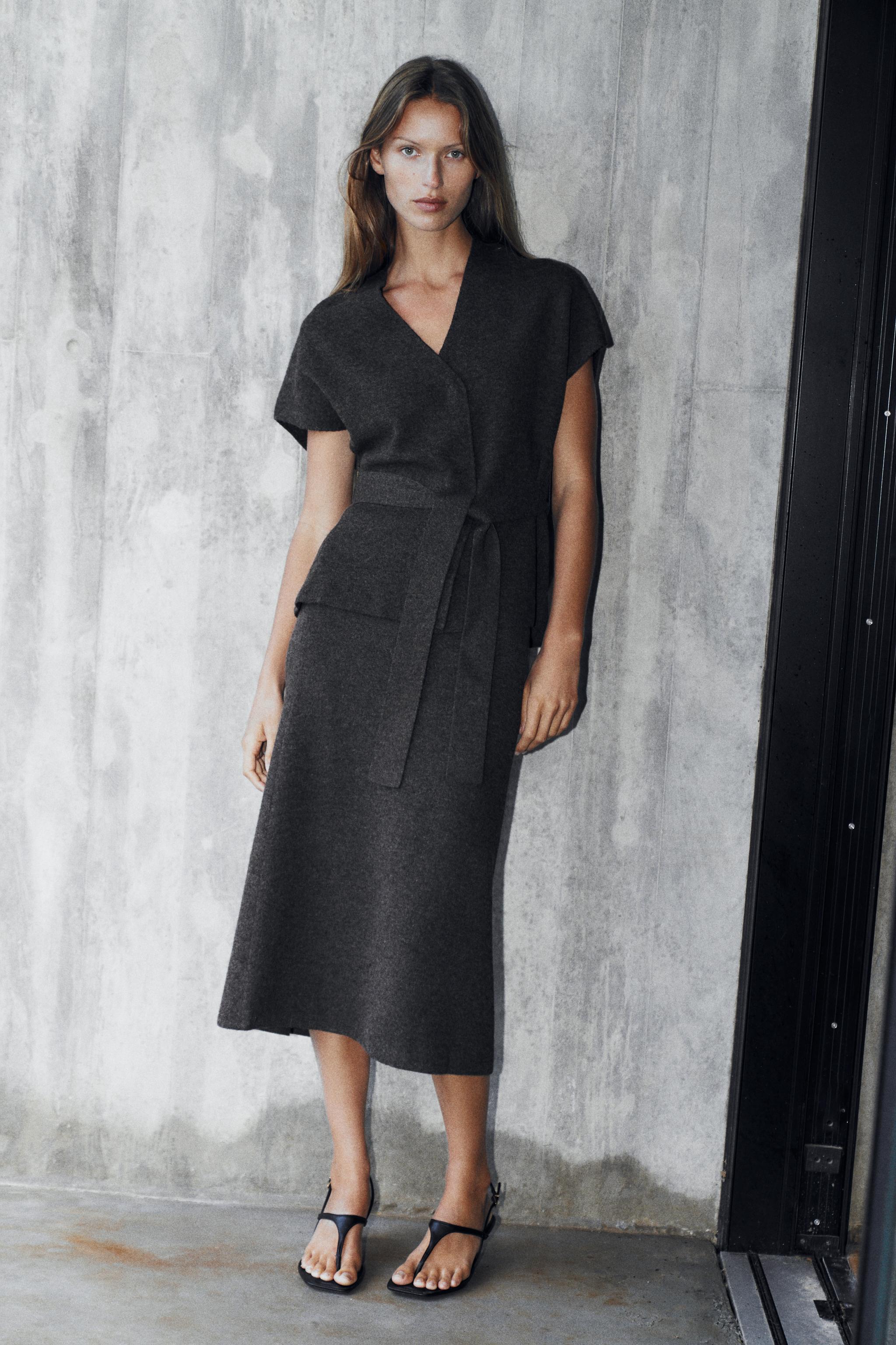 ベルト付きニットベスト - グレー | ZARA Japan / 日本