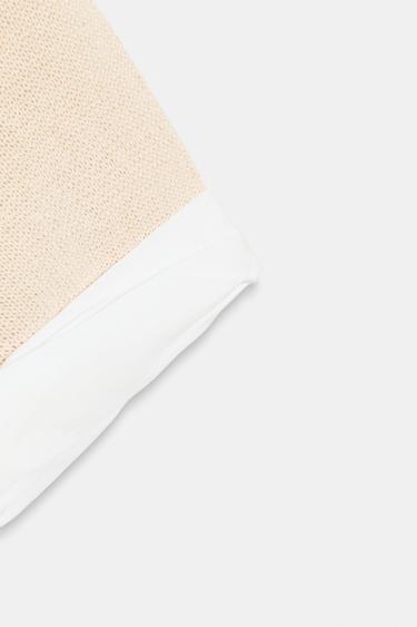 PULL EN MAILLE À MANCHES REVERS BIMATIÈRE - Écru de Zara - Image 9