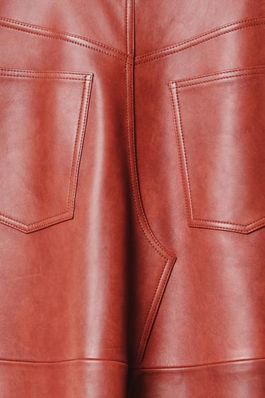 LEATHER MIDI SKIRT WILLY CHAVARRIA X ZARA - dark russet by Zara - Image 6