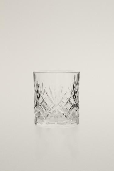 CRYSTALLINE TUMBLER WITH RAISED DESIGN — Transparent 2