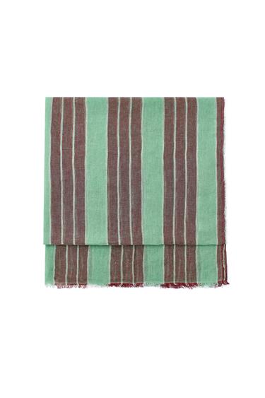 PAÑUELO LINO 100% ESTAMPADO RAYAS - Menta de Zara