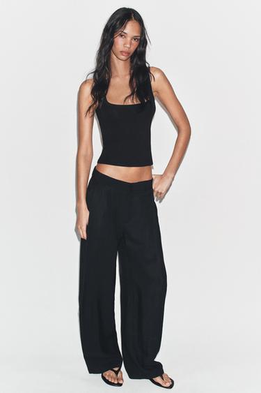 FLOWING PLEATED TROUSERS - Black by Zara
