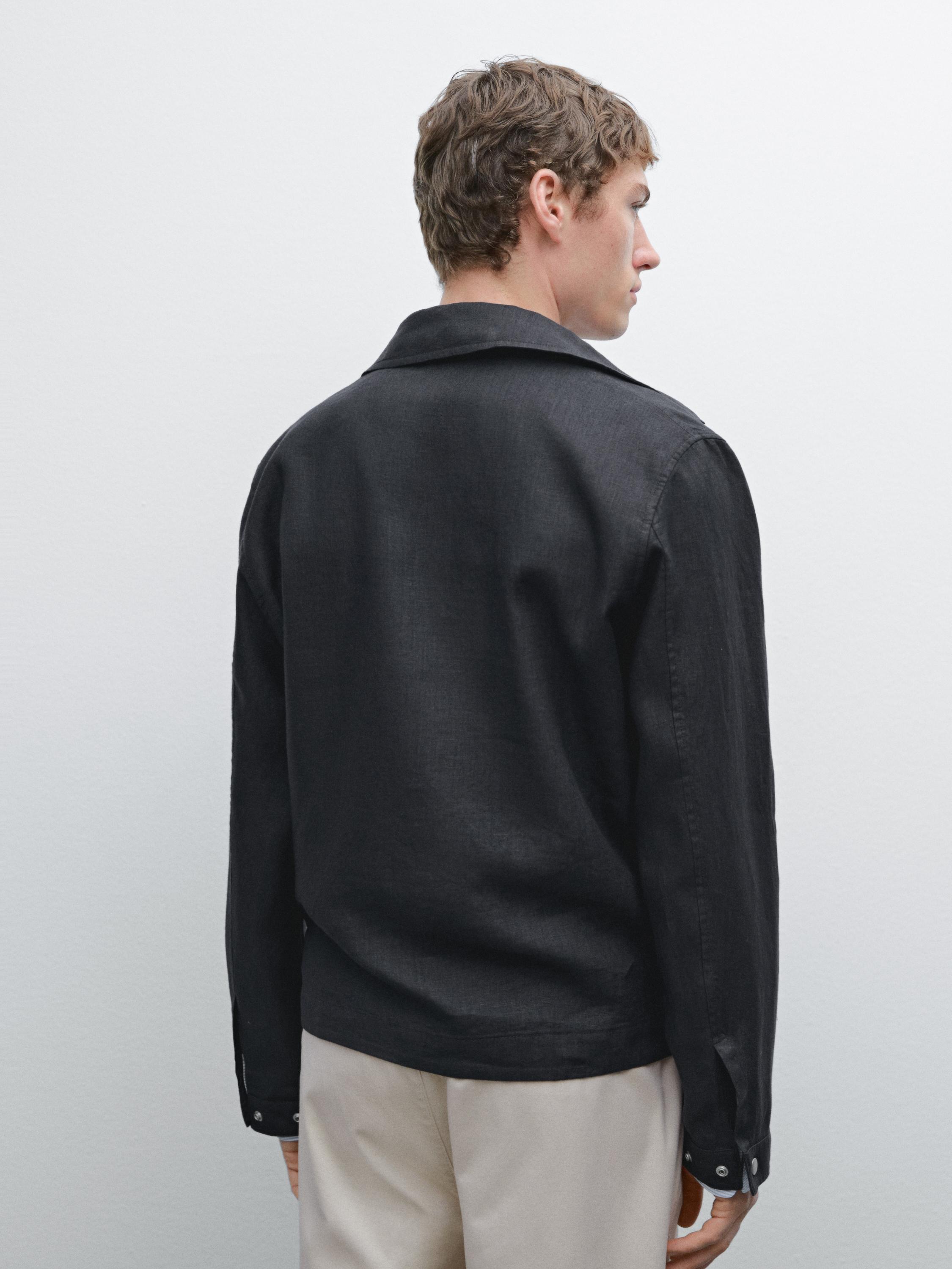Veste fermeture Éclair 100 % lin