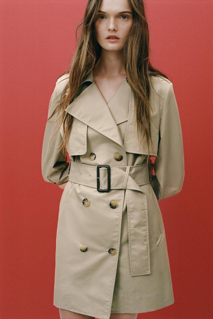 撥水加工ベルト付きトレンチコート ZW COLLECTION - サンド | ZARA 