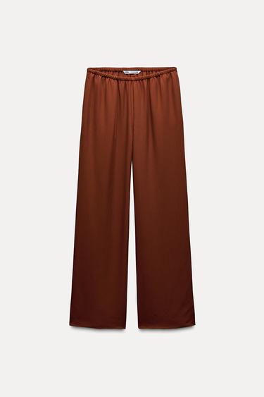 ZW COLLECTION FLOWING TROUSERS - Terracotta by Zara
