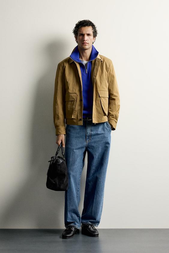 УКОРОЧЕННАЯ КУРТКА ИЗ ВЫСОКОТЕХНОЛОГИЧНОЙ ТКАНИ — ОХРА от Zara — изображение 0