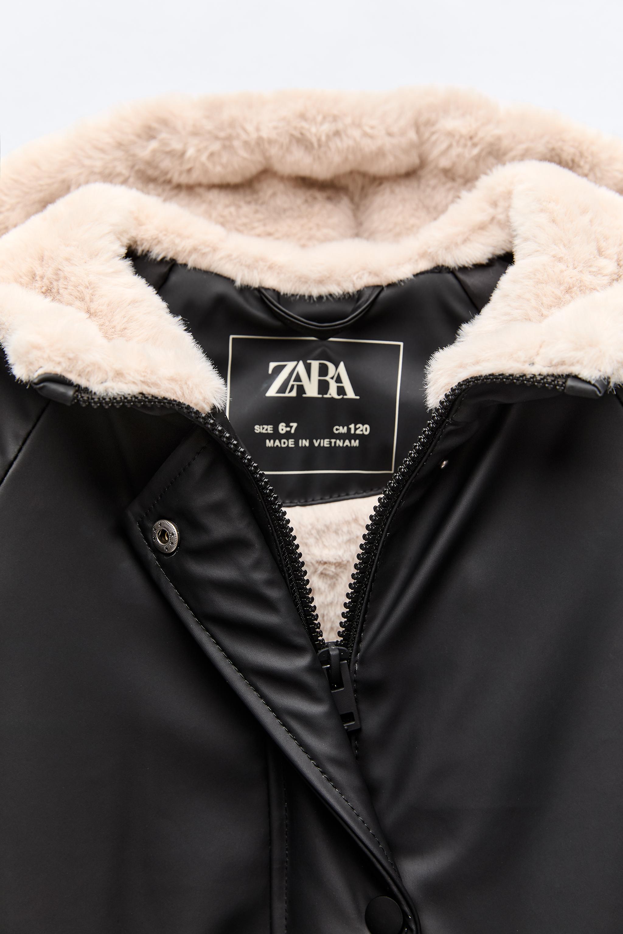 RUBBERISED JACKET WITH SHEEPSKIN - Mid-ecru | ZARA New Zealand
