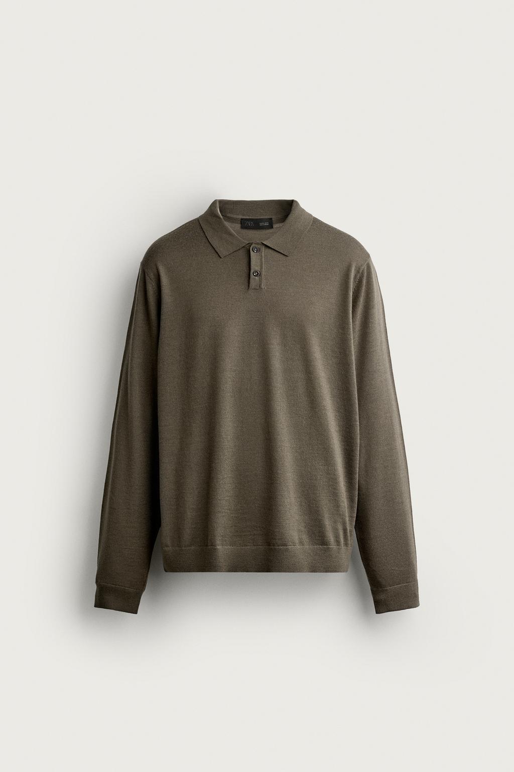 100% WOOL KNIT REGULAR FIT POLO SHIRT