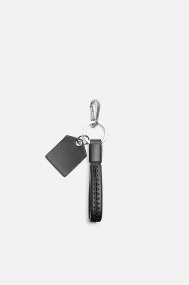 Zara KEYCHAIN WITH TOPSTITCHING - Black