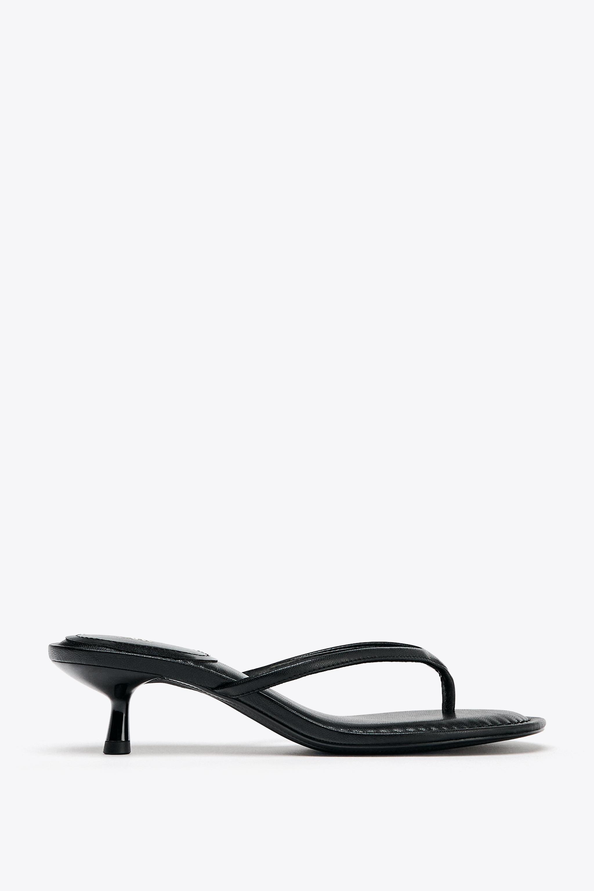 スペイン発送 ZARA キトゥンレザーヒールサンダル ホワイト 新作 スペイン発送 ZARA キトゥンレザーヒールサンダル ホワイト 新作