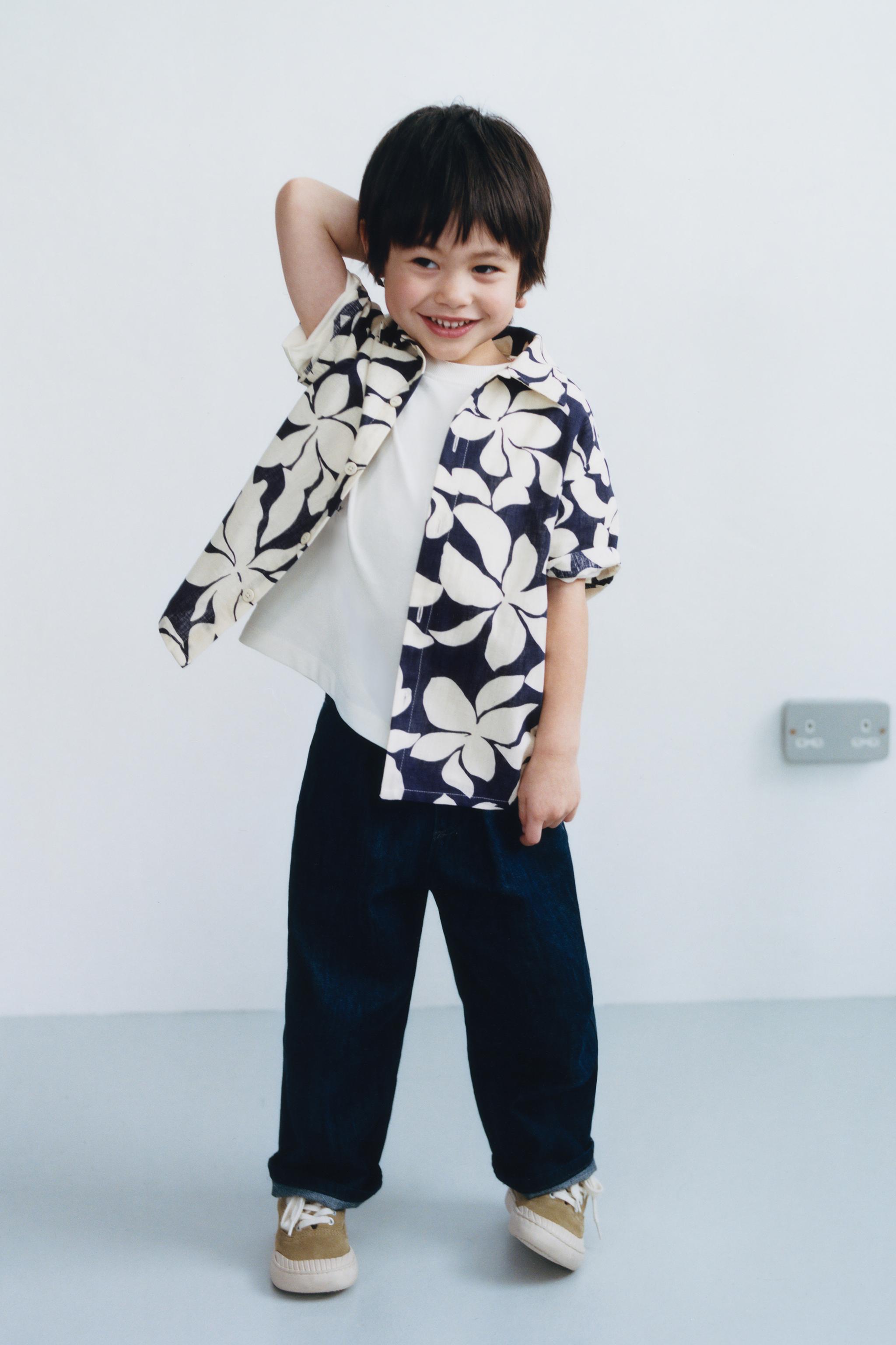 FLORAL PRINT SHIRT WITH COTTON AND LINEN