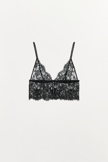 LACE TRIANGLE BRALETTE - Black by Zara - Image 4