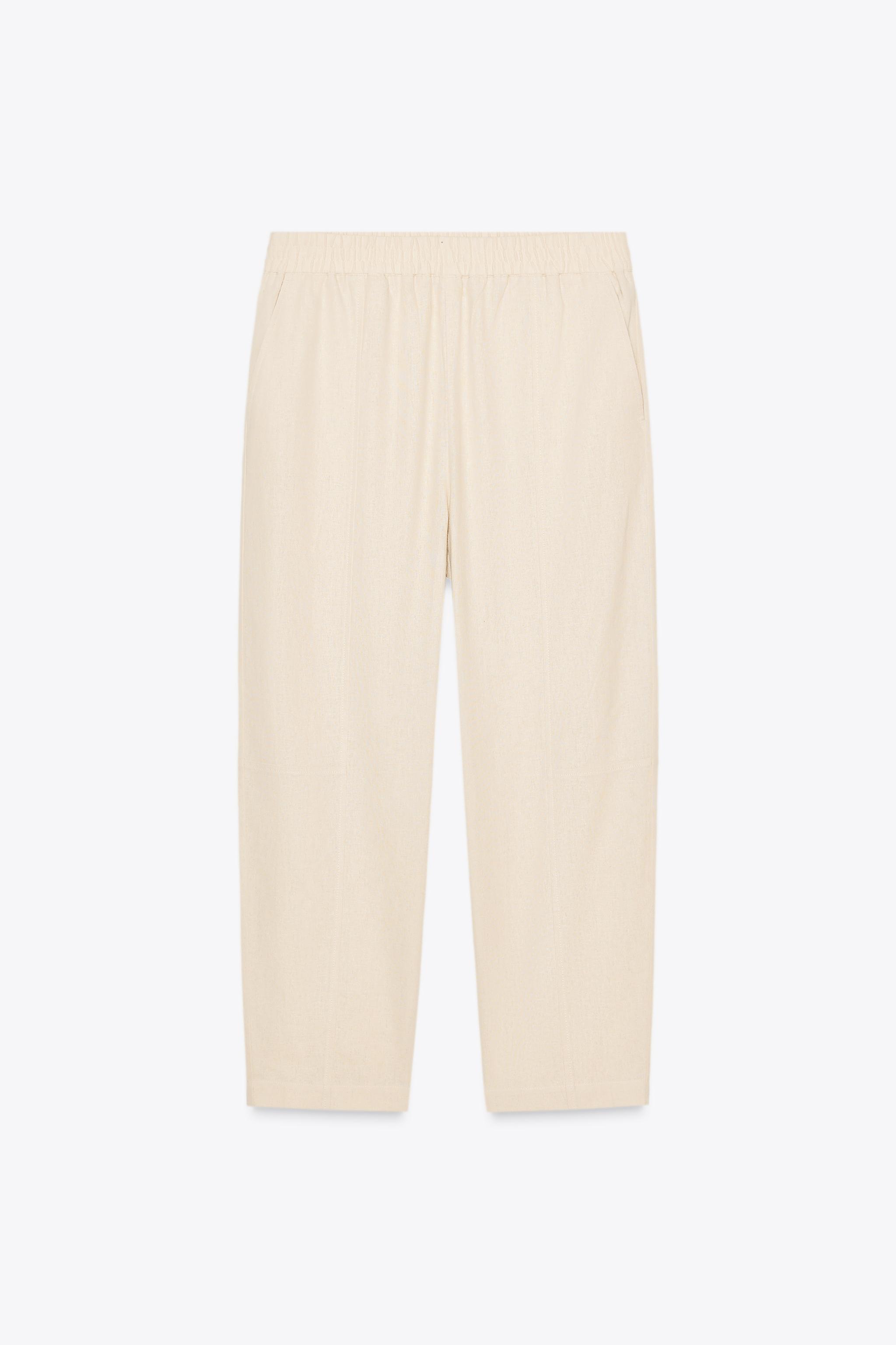 LINEN BALLOON PANTS - Sand | ZARA Canada