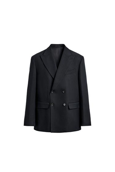 Zara DOUBLE BREASTED SUIT BLAZER - Navy blue