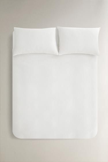 MINI WAFFLE-KNIT COTTON DUVET COVER - White by Zara - Image 0
